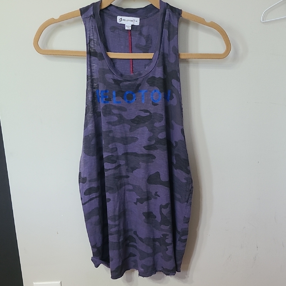Peloton Purple Camouflage Racerback  Sleeveless Tank Top Size Medium